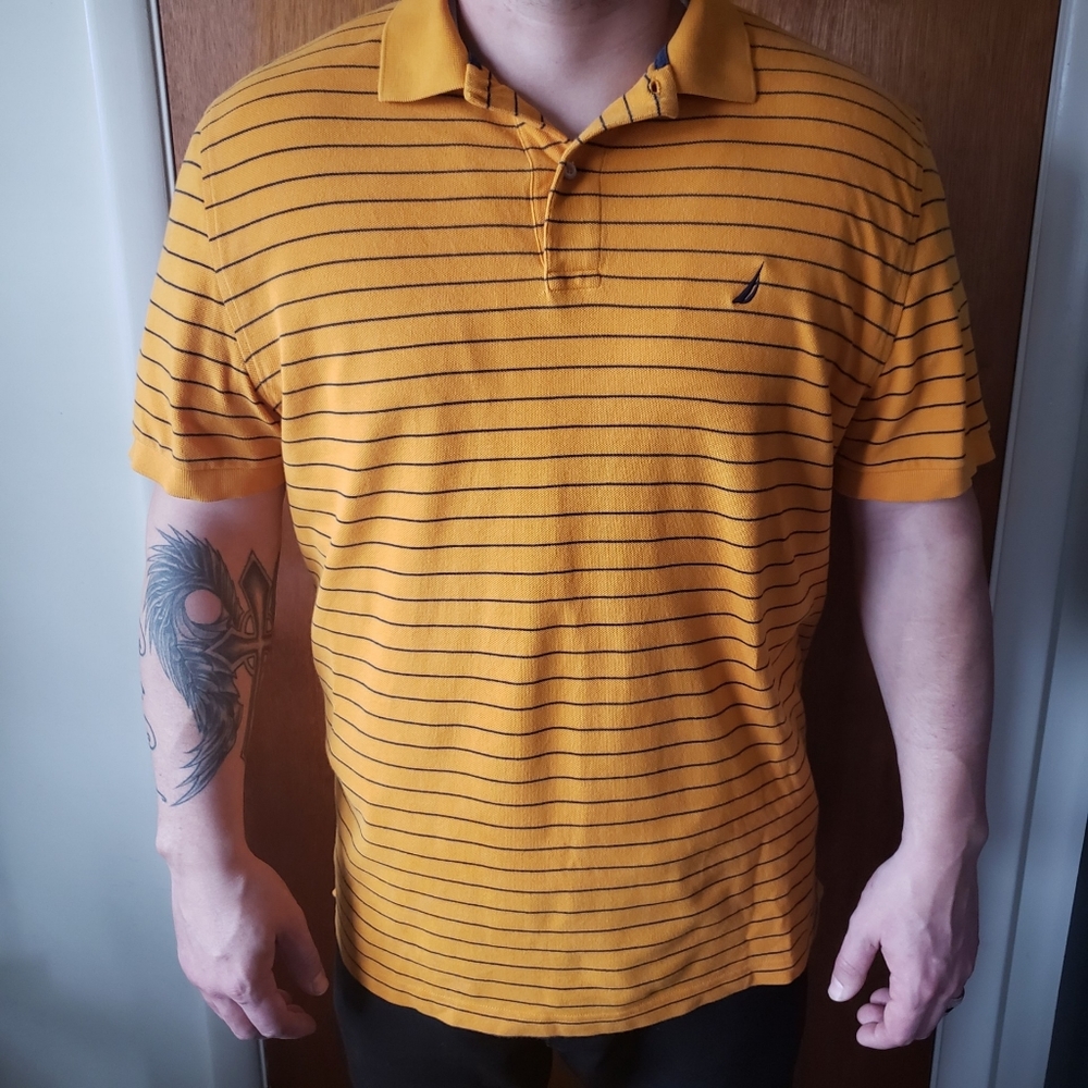 Nautica Striped Polo Shirt mens size XL